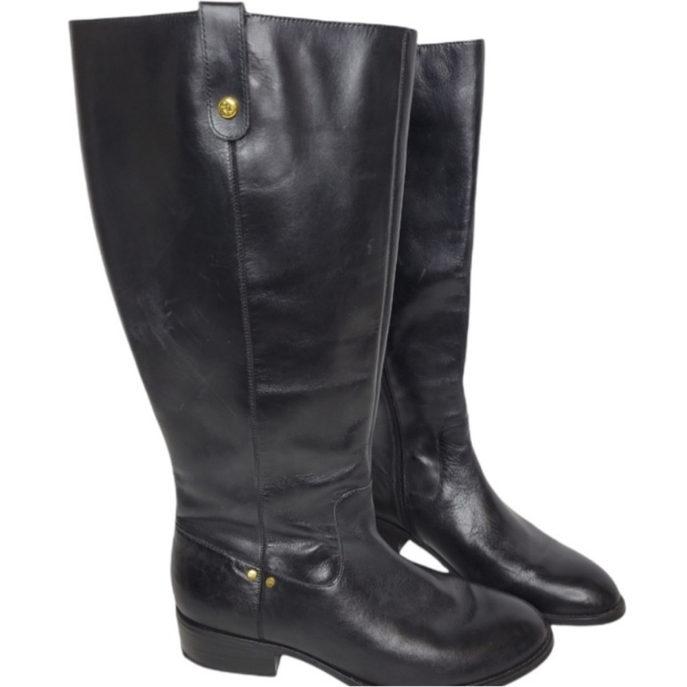 Ralph Lauren Masika Black Leather Riding Boots Size 8B